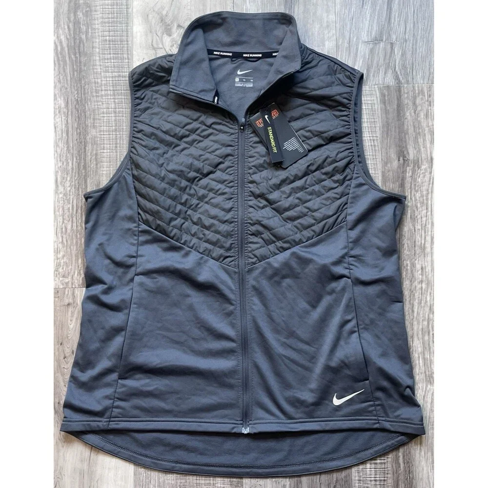 NWT Nike Womens XL Essential Running Vest ThermoreFilled CU330-478 Gray